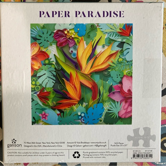 500 Piece Jigsaw Puzzle Galison Paper Paradise floral - Picture 2 of 5